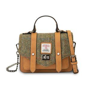 The Baby Satchel Harris Tweed Shoulder Bags Chestnut Herringbone :[